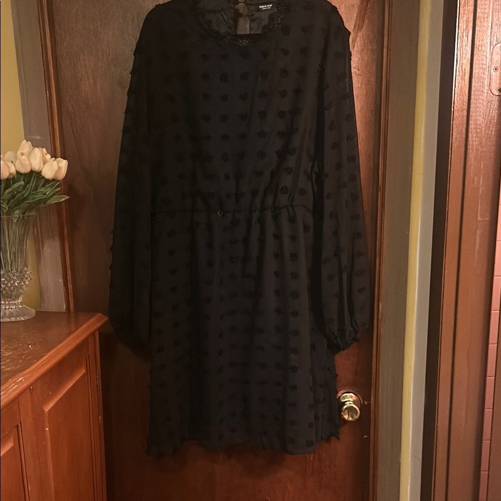 Sheer Black Heart Pattern Dress